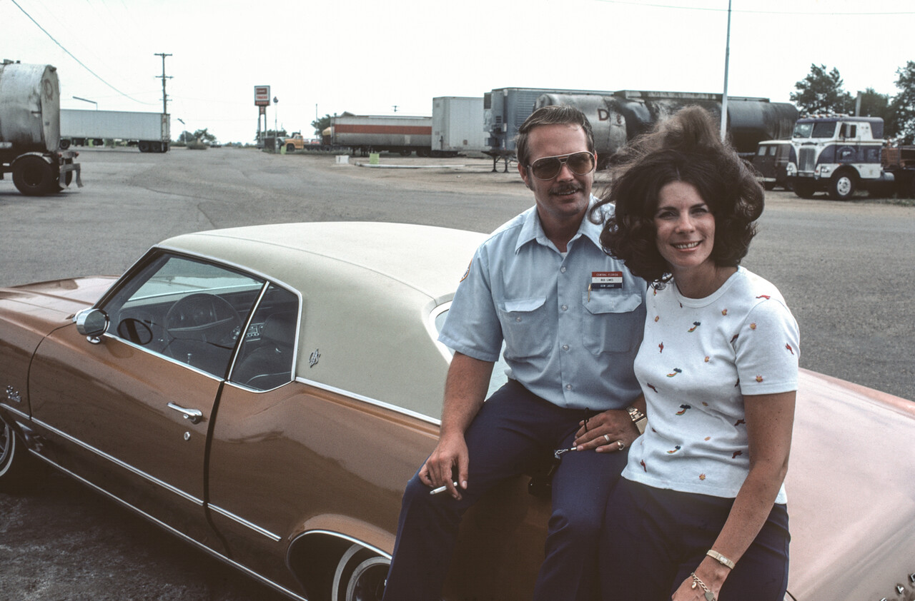 Don and his wife on a parking 1976